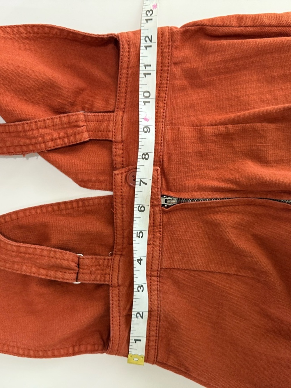 Montrez Wide Leg Jumpsuit Rust Orange Overalls Adjustable Top Boho Flare Pants - Picture 10 of 13
